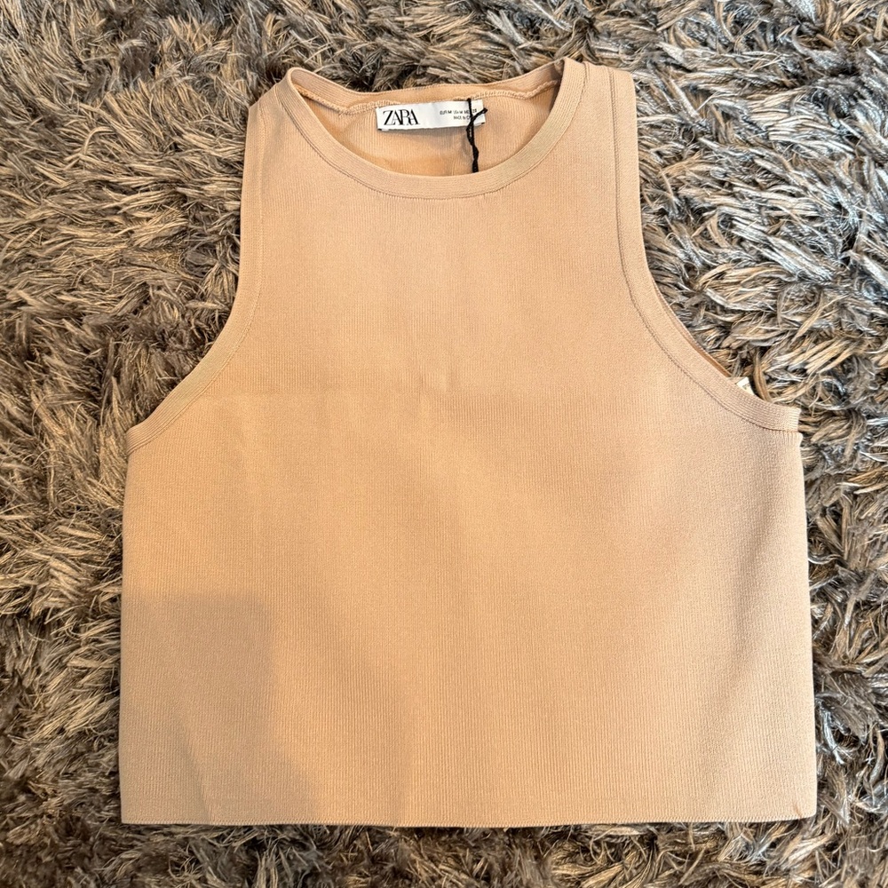 Zara Beige Sleeveless Tank Top